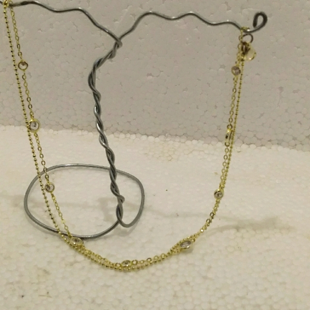 925 and CZ ankle bracelet
